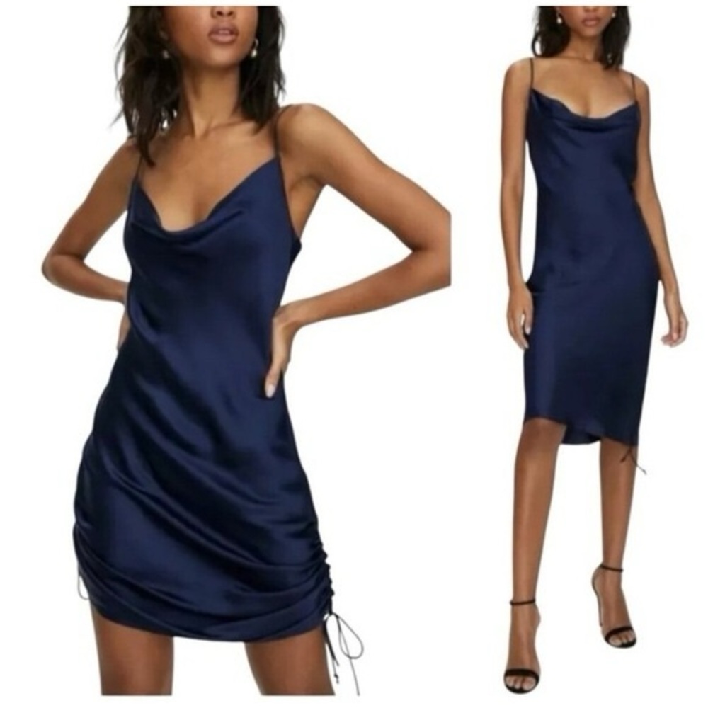 Aritzia Navy silky formal Dress